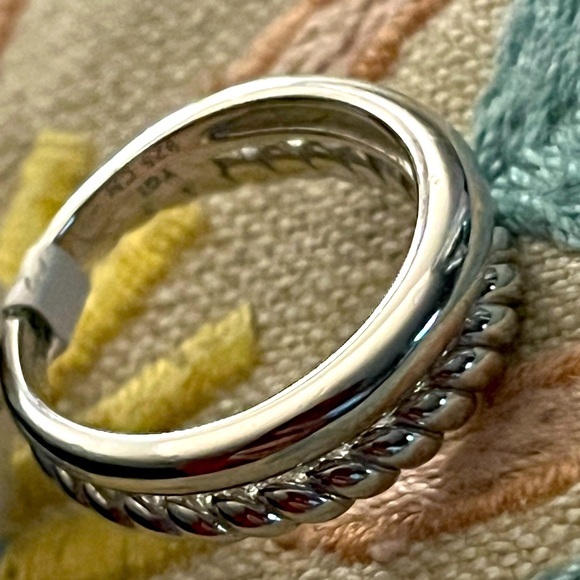 Double band STERLING SILVER NAUTICAL ROPE BAND RING